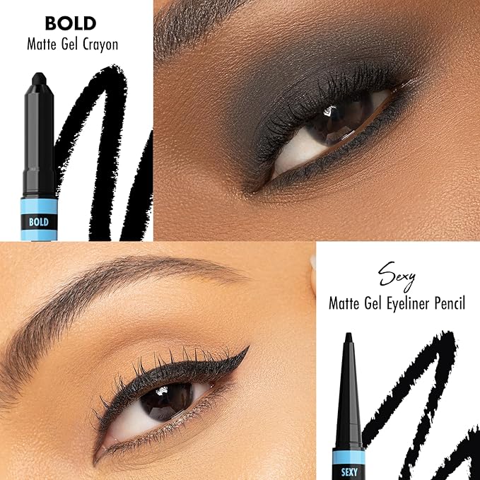 Black Radiance Bold & Sexy Gel Eyeliner,Waterproof Dual-Ended Retractable, Buildable & Blendable Smudge-Proof Smooth Matte Finish, Cruelty-Free & Vegan- After Hours (Pack of 2)