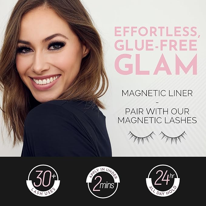 Luxillia Magnetic Eyeliner for Magnetic Eyelashes, Upgraded Strongest Hold, Most Natural Look, Waterproof, Smudge Proof Liquid Liner (Pack of 2) (BROWN)