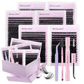 WENDY LASHES Clusters Kit 40D+60D+60D+80D+80D+100D 1680pcs Wispy Eyelash Clusters 10-18mm Natural DIY Lash Extension Kit D Curl for Beginners