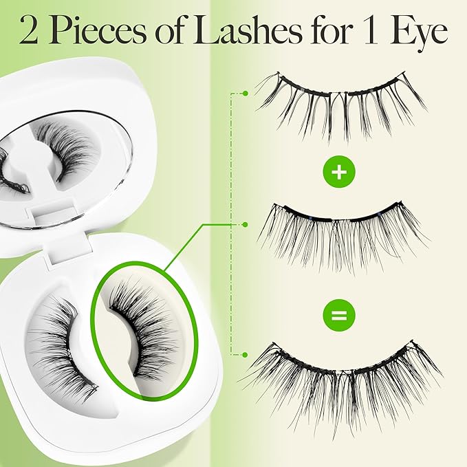 LASHVIEW Magnetic Eyelashes with Applicator (L01) No Glue Needed | Reusable & Comfortable | Windproof & Waterproof | Natural Look