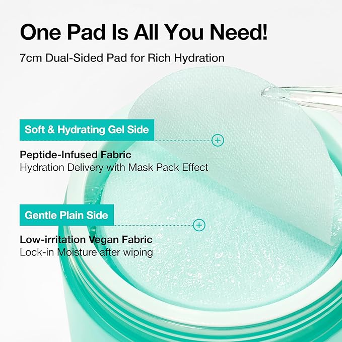 Anua PDRN 100 Hyaluronic Acid Pad, Hydrating Dual-Textured Toner Pads, Salmon DNA & Collagen Face Pads for Glass Skin Glow & Makeup Prep, Sensitive & Dry Skin, Korean Skincare, 6.1 fl oz, 60 Pads