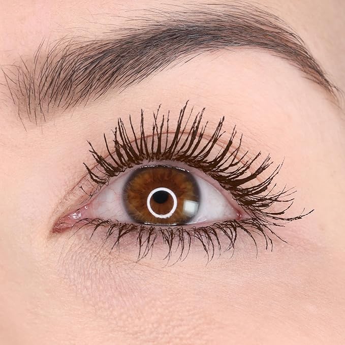 Whats Up Beauty - Watch Me! Brown Volumizing and Lengthening Mascara with Peptides + Vitamin B5 | Clean, Cruelty-Free, Sustainable | Made in Italy | Lash Care for Conditioning & Strength