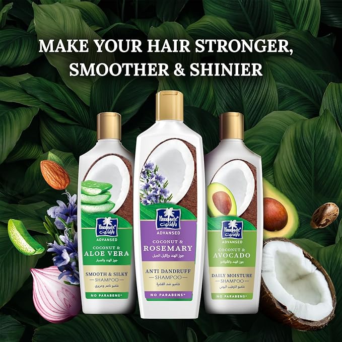 Parachute Advansed Anti-Dandruff Rosemary Shampoo with Coconut | Nourishes Hair & Detoxes Scalp | 11.4 Fl oz | Pack of 2