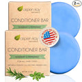 Peppermint & Rosemary Natural Hair Conditioner Bar, Organic, Vegan, Volumizing, Hydrating Argan Oil Conditioner for Curly or Straight Hair, Paraben & Sulfate Free, Made in USA - 2.3 oz.