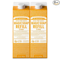 Dr. Bronner's Magic Soap-Pure-Castile Liquid Refill (Citrus, 32 ounce, 2-Pack) - Made with Regenerative Organic Certified Oils, For Body, Hair, Laundry, Pets & Dishes - Concentrated, Vegan, Non-GMO