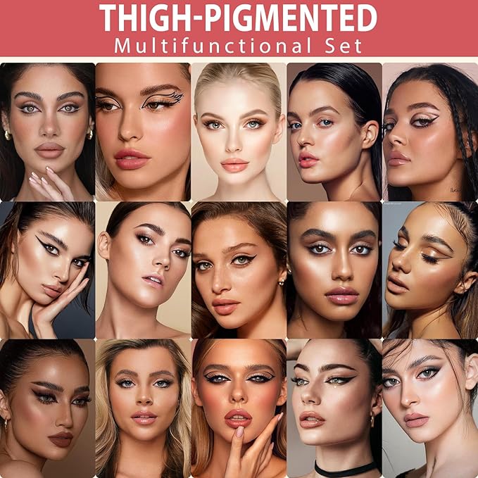 Eyebrow Pencil Kit, with Microblading Eyebrow Pen, Eyebrow Gel, Eyeliner, Eyebrow Brush, Eyebrow Pencils for Women, Waterproof, Smudge Proof, Long Lasting Makeup Formula - Gray