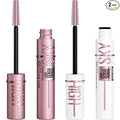 Maybelline Lash Sensational Sky High Washable Mascara + Boosting Lash Primer Makeup Bundle, Includes 1 Mascara in Blackest Black and 1 Eyelash Primer in Soft Black