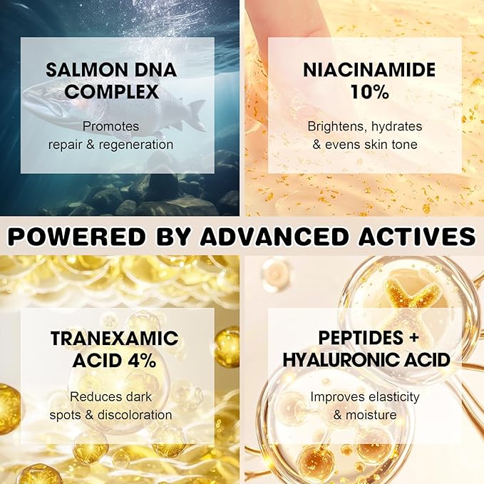 Salmon DNA Serum for Face, 2 Pcs Microneedling Serum Ampoule for Anti-Aging, Wrinkle & Scar Removal, Hydrating Facial Serum to Use with and Without Micro Needling for Smooth, Rejuvenated Skin