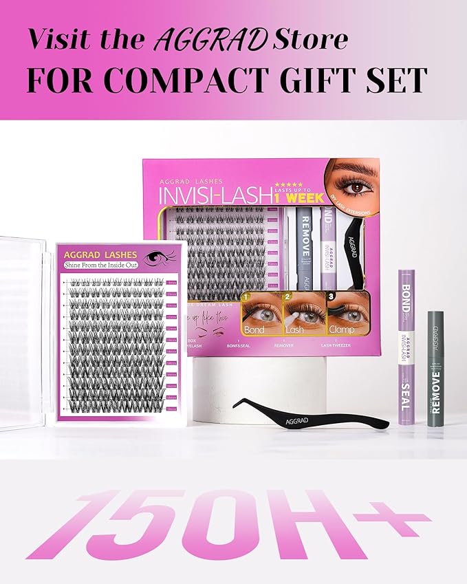 Magic Lash Clusters Natural 8-18mm Slightly Volume Wispy & Spikes Eyelash Clusters Extension Kit Individual DIY False Eyelash Extension Fake Eye Lashes With Wide & Thin Invisible Lash Band
