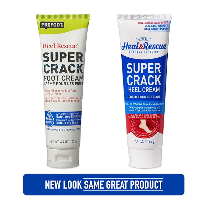 Heal&Rescue Heel Rescue Super Crack Foot Cream, Concentrated AHA Blend & Shea Butter, Moisturizes, Exfoliates, Softens & Aids Cracked Heel Repair, 4.4 Ounce