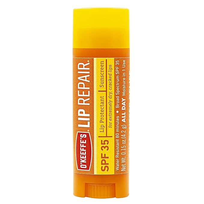 O'Keeffe's Lip Repair SPF 35 Lip Balm - Stick, Sun-Safe Moisturizer for Extremely Cracked, Dry Lips (Pack of 2)