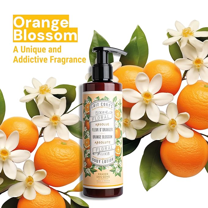Panier des Sens – Orange Blossom Hand & Body Lotion for Dry Skin - Hydrating Body Cream for Women - Nourishing Fluid Body Moisturizer Shea Butter & Olive Oil 97% Natural Ingredients Body Care 8.45Floz