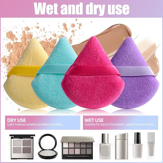 BS-MALL Makeup Sponge Set 20 Pcs – Premium Portable Super Soft Triangle Puff for Flawless Makeup Application,Beauty Cosmetic Applicators For Daily Use (Multicolored)