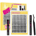 Lashes California Sunset Kit Manga Lash Clusters Kit 8-18mm Wispy Eyelash Clusters DIY Lash Spikes Waterproof Anime Extension 0.3mm Ultra-Thin Band Individual Cluster Eyelash Extensions Kit