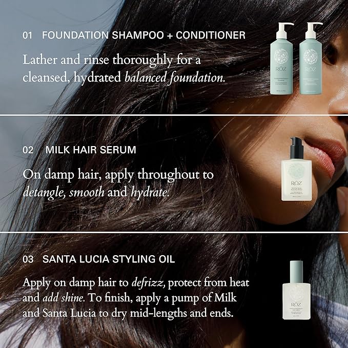 RŌZ Foundation Shampoo and Conditioner Set Duo - Sulfate-Free Hydrating Shampoo and Conditioner for Women & Men - All Hair Types | Vegan, Color-Safe, Silicone & Paraben-Free | 10.1 oz Each