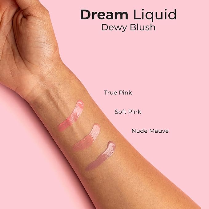 MCoBeauty - Dream Liquid Dewy Blush for Cheeks - Nude Mauve Radiant Flush for Fresh Shade - Fresh Glowing Cheeks - 4.6ml - Vegan, Cruelty Free - Face Makeup, Blush Liquid