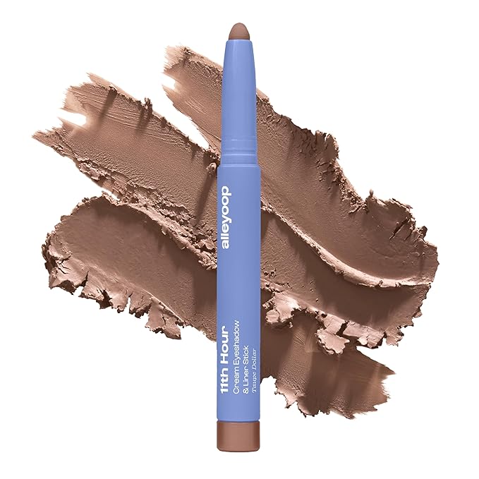 ALLEYOOP 11th Hour Waterproof Cream Eyeshadow Stick – Long-Lasting Eye Shadow Pencil & Eyeliner, Cream to Powder Stick & Highlighter – Smudge-Proof Eyeshadow Matte, Taupe Matte