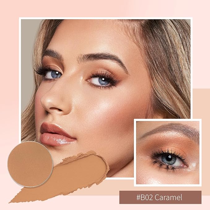 Refillable Eyeshadow Palette - Matte/Glitter/Duo-Chrome Pressed Powder & Cream Formula, Neutral/Shimmer/Smokey Multichrome, Travel-Friendly Iron Pan Refills (Matte, B02)