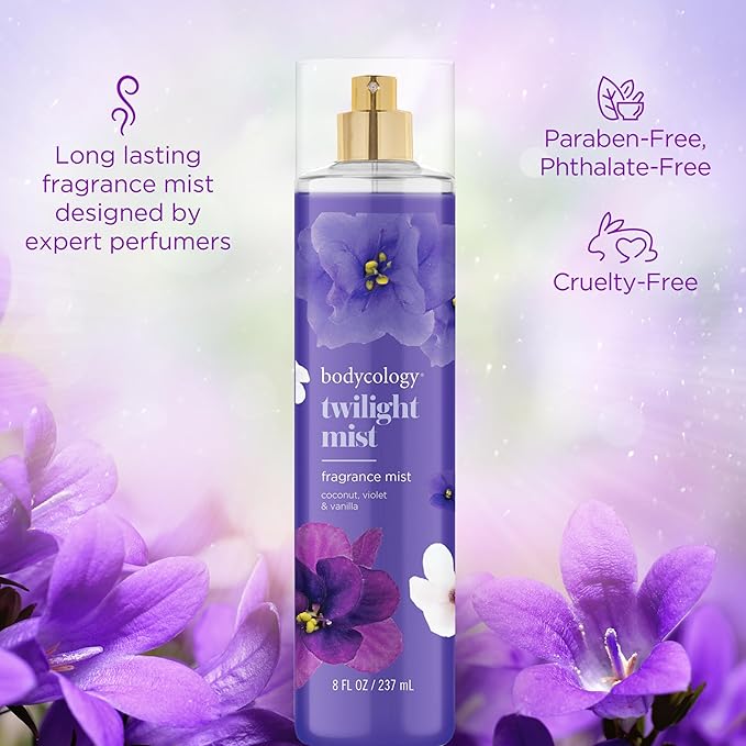 Bodycology Long-Lasting Fragrance Body Mist, Twilight Mist, 8 fl oz (Pack of 2)