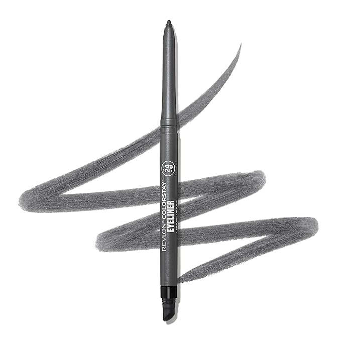REVLON ColorStay Pencil Waterproof Eyeliner, Smudge-Proof, Eye Makeup with Built-In Sharpener, 204 Charcoal, 0.01 oz (Pack of 2)