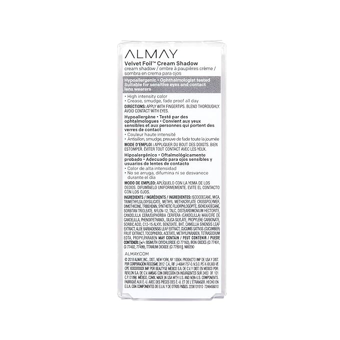 Almay Velvet Foil Cream Shadow, Golden Vibes, 0.36 fl. oz., metallic eyeshadow