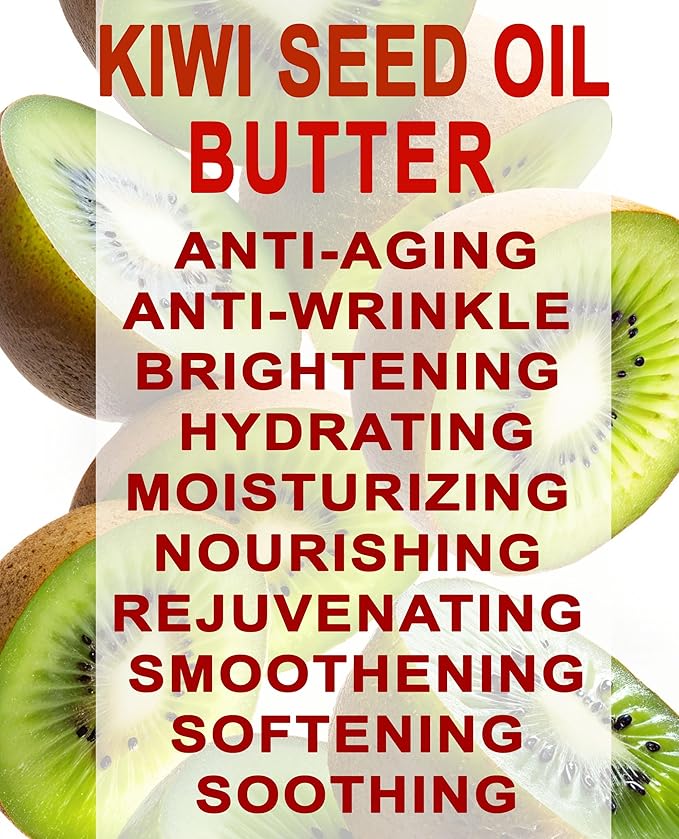 Botanical Beauty KIWI SEED OIL BUTTER RAW VIRGIN UNREFINED Cold Pressed for Face, Body, Hair, Nails, Skin, Hands, Rich in vitamin E, Vitamin C (8 Fl Oz)