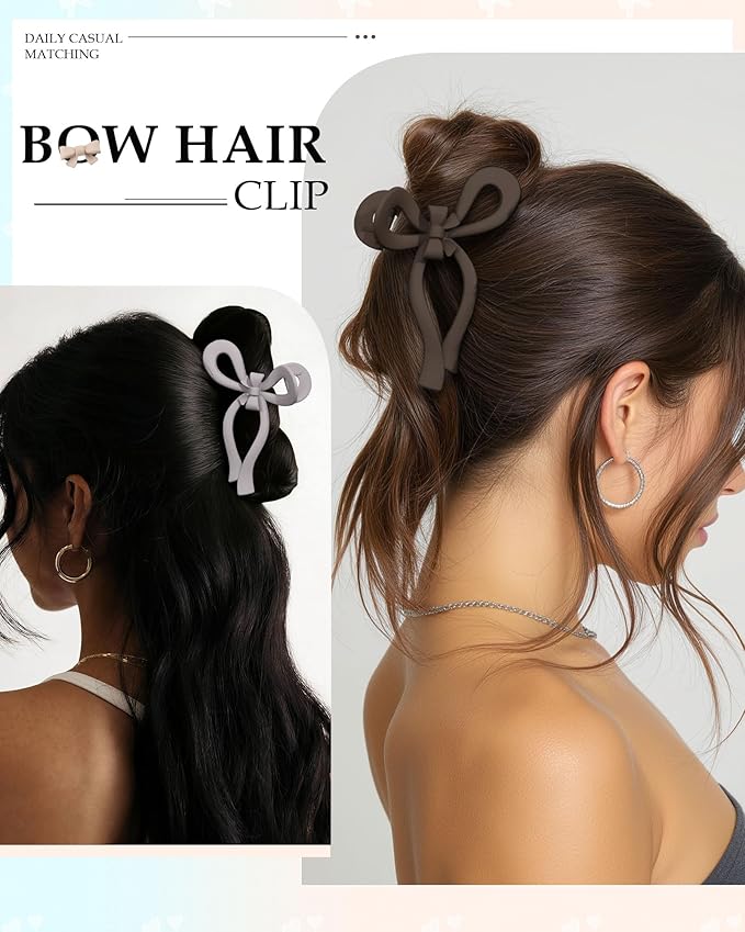 4 PCS Bow Hair Clips for Women Bow Claw Clip 5" Extra Large Hair Claw Clips for Thick and Long Hair Cute Bows Big Clip Mother’s Day Gift for Mom