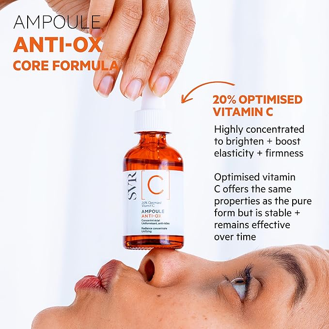 SVR Vitamin C Brightening Face Serum With 20% Optimized Vitamin C For Fine Lines, Uneven Skin Tone & Dull Skin. Improves Radiance & Firmness, 1 Fl.oz.