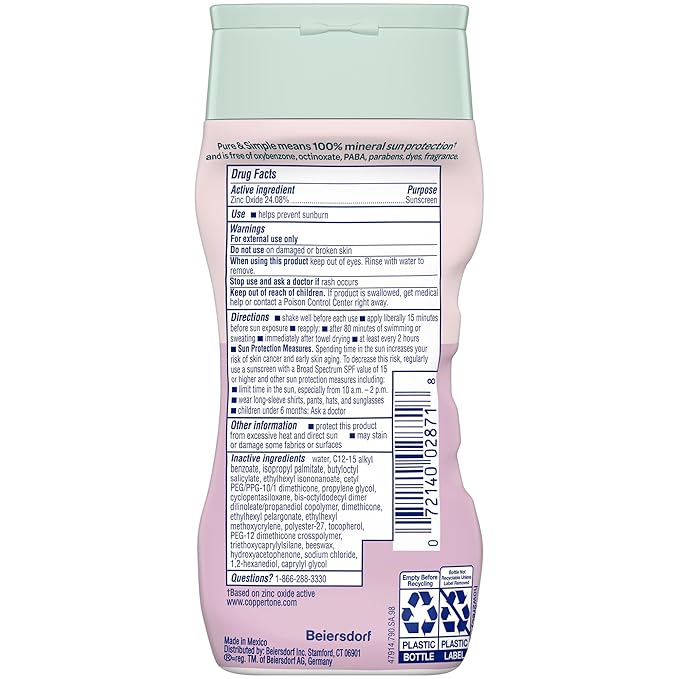 Coppertone Pure and Simple Baby Mineral Sunscreen Lotion SPF 50 (6 Fl Oz) + Baby Sunscreen Stick SPF 50 (0.49 Oz), Hypoallergenic and Fragrance Free