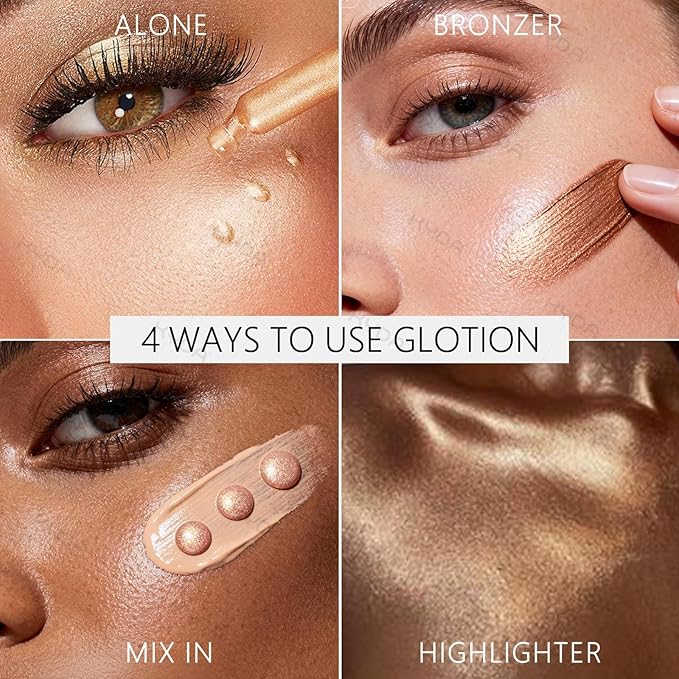 KYDA Liquid Highlighter Drops, Multiuse Liquid Glow Filter Makeup for Face & Body, Glowing Bronzer Drops with Skincare Formula, Radiant Glow Liquid Highlighter Makeup, Soft Pink