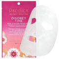 Pacifica Disobey Time Rose & Peptide Facial Sheet Mask Hydrating Anti-Aging Mask for Fine Lines & Dry Skin Infused w/Hyaluronic Acid & Chamomile Clean Beauty Vegan & Cruelty-Free Dermatologist Tested
