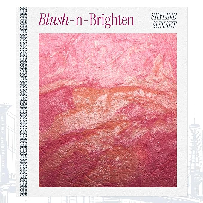 LAURA GELLER NEW YORK Baked Blush-n-Brighten for Mature Skin - 00 Skyline Sunset - Powder Blush Won't Settle into Fine Lines - Buildable Natural Finish – Longlasting Formula - Made in Italy