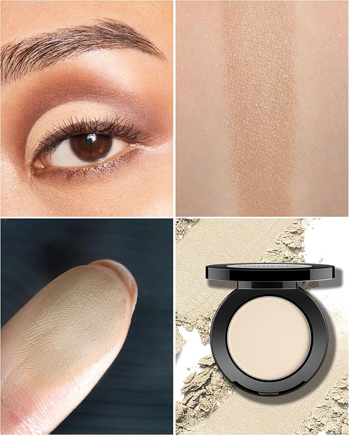 Nude Eyeshadow Single Handmade Matte Beige Eye Sahdow Makeup Palette for Halloween High Pigmented & Long Lasting Intense Color Brown Eyes,1Nude