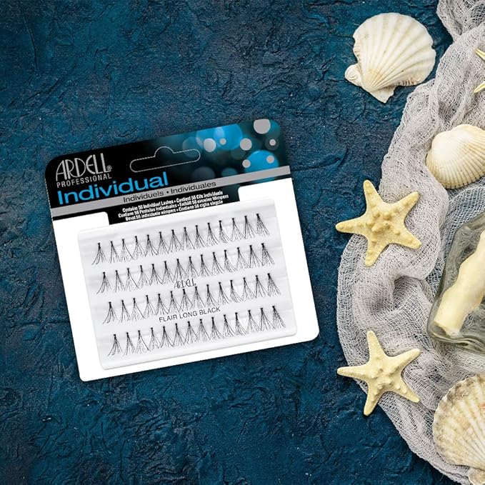Ardell Individual Lashes Flair Long Black – Knot-Free Natural Lash Clusters, Cluster Eyelash Extensions for Natural Volume & Length, DIY Lash Extensions, 4 Pack