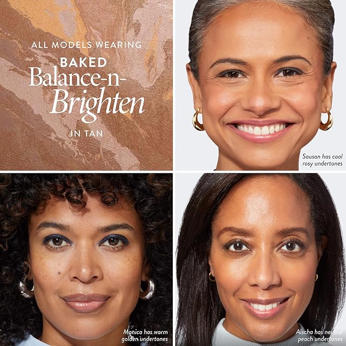 LAURA GELLER NEW YORK Award-Winning Baked Balance-n-Brighten Color Correcting Powder Foundation - Tan - Buildable Light to Medium Coverage - Demi-Matte Natural Finish