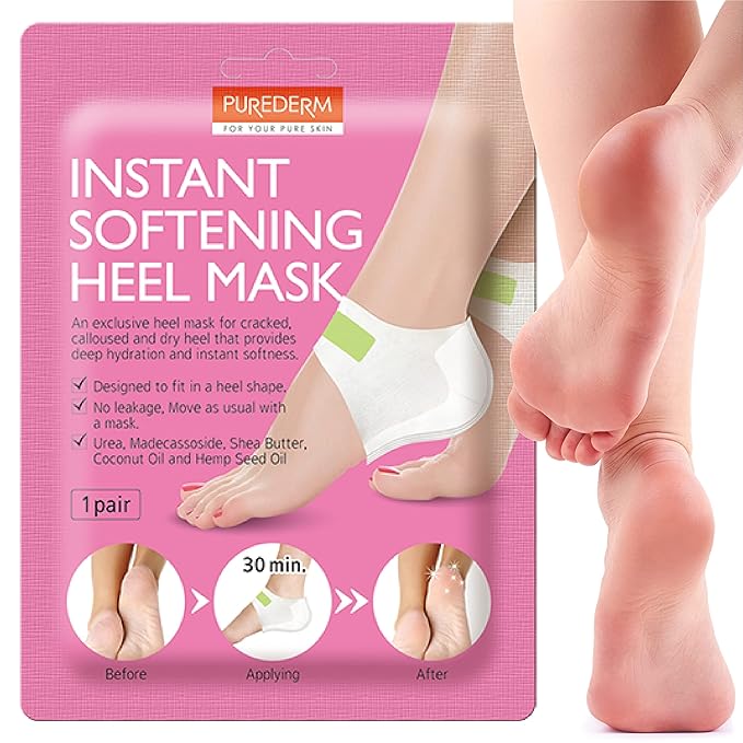 Purederm Instant Softening Heel mask (1 Pair) – Heel mask Provides deep Hydration and Instant Softness