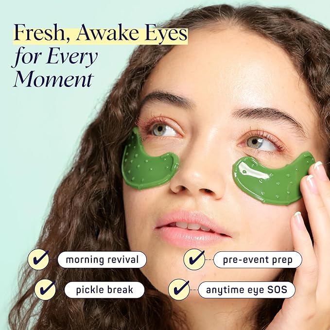 SpaLife In a Pickle Hydrogel Under Eye Patches for Dark Circles | Pickle Under Eye Patches for Puffy Eyes | Hydrating Undereye Masks for Bags and Puffiness | Pack of 8 Pairs (8 Undereye Treatments)