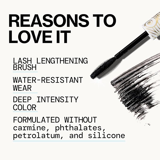 Pacifica Aquarian Gaze Mascara – Abyss (Black) Water-Resistant Long Lash Mascara, Lengthening & Smudge-Proof, Vegan & Cruelty-Free