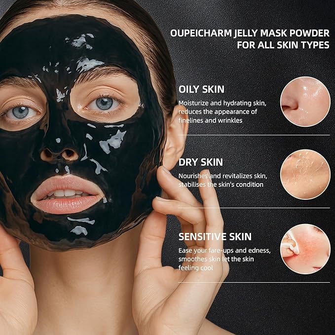 Hydro Jelly Masks for Women Home Spa,Hydrating & Moisturizing Peel-Off Rubber Gel Face Mask Skin Care,Professional Jelly Mask for All Skin Types 23 Fl Oz（Spirulina）
