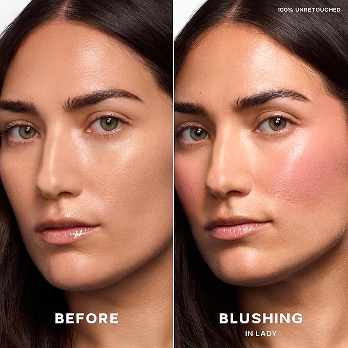 Saie Dewy Glow Duo - Dew Liquid Blush Lady (.40 oz), Mini Glowy Super Gel Warmglow (.5 oz) - Radiant Cheek Tint & Illuminating Primer for a Natural, Lit-From-Within Finish