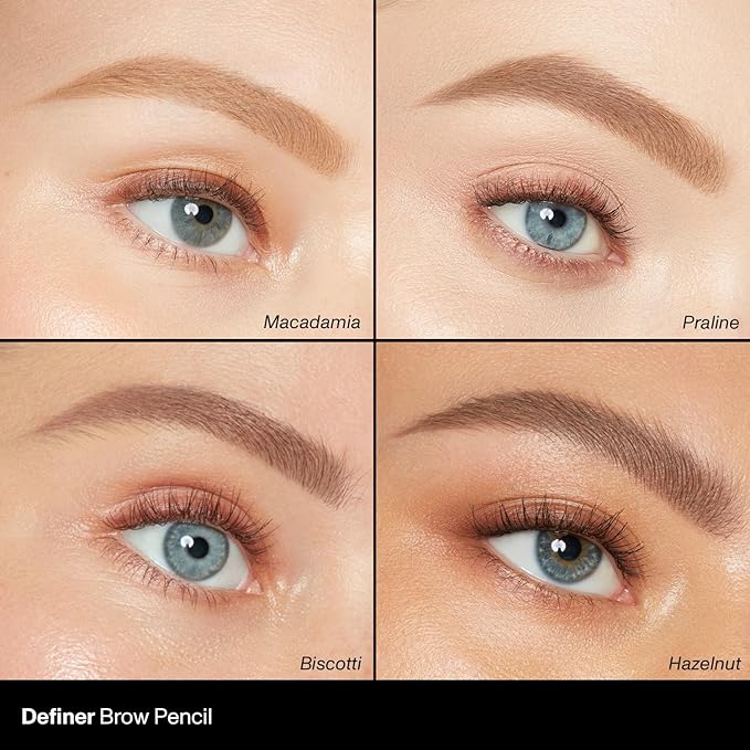 Morphe Definer Dual-Ended Brow Pencil & Spoolie - Eyebrow Pencil with Precision Slanted Tip for Shaping, Defining & Filling - Smooth, No-Tug Formula - Macadamia (0.003 oz)