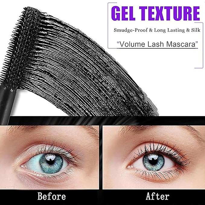 White Volume Lash Mascara, 5D Silk Lash Colored Mascara Waterproof Long Lasting Eyelash Smudge-Proof Volume Lengthening, Defining, Curling, Color Lash Party Stage Use, #05