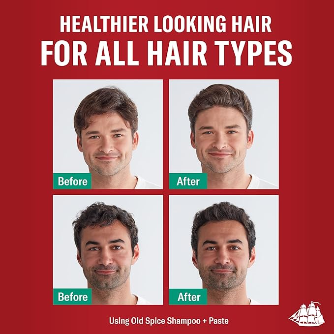 Old Spice Mens Tea Tree Shampoo, For All Hair Types, Healthier, Fuller, More Moisturized Looking Hair, 21.9 fl oz Each, Twin Pack