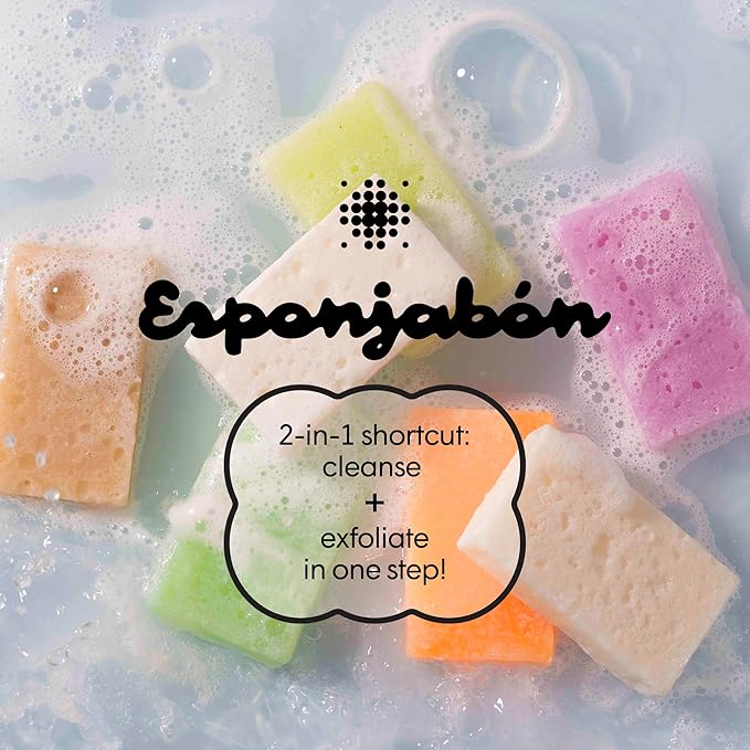 T.Taio Esponjabon Mother of Pearl Soap Sponge - Refreshing Shower Scrubber for Bath Wash & Oil Removal - Bathroom Necessities with Invigorating Scents - Mini Pearl Included