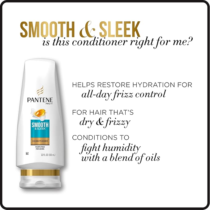 Pantene Argan Oil Shampoo 25.4 OZ and Conditioner 24 OZ for Dry Hair, Smooth and Sleek, Bundle Pack (Packaging May Vary)