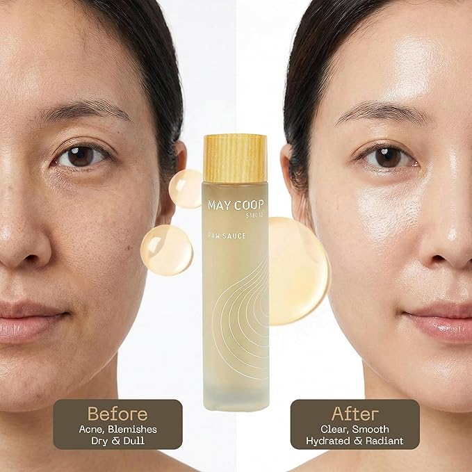 MAY COOP Raw Sauce Moisture Essence Toner | Korean Hydrating Face Toner for Dry & Sensitive Skin | Rice Water, Centella Asiatica & Birch Bark | Fast-Absorbing Skincare Formula, 1.35 fl. oz.