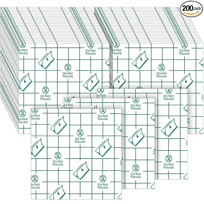 200 Pieces Makeup Hand Palette Single Use Waterproof Makeup Mixing Palette Disposable Foundation Mixing Tray Adhesive Artist Cosmetic Tape for Women(3.15 x 3.15 Inch)