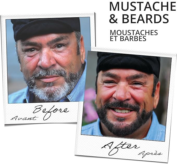 Root touch up hair mascara temporary cover conceal gray roots hair lines eyebrows mens mustache and beards Light-Brown