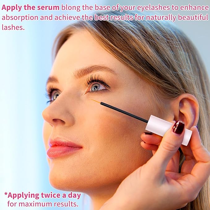 Lash Serum - Eyelash Serum for Thicker, Longer Eyelashes and Eyebrows with Natural Formula, Lashes Moisturization & Hydration, and Leak-Proof Design, for All Skin Types, 4ml