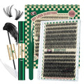 KEYYOU DIY Lash Extension Kit 280pcs Individual Lashes D Curl Eyelash Extension Kit 40D50D 9-16MIX Lash Clusters with Bond and Seal and Lash Applicator for DIY at Home(40D50D-0.07D-9-16MIX)